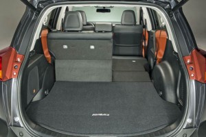 With rear seats folded, RAV4 has a maximum cargo capacity of 73.4 cubic feet.