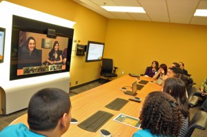Puerto Rico students connect with other high schools using “AT&T Telepresence Solution,” AT&T’s advanced, high definition videoconferencing service.