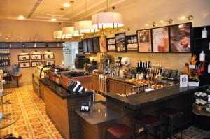 The newest Starbucks coffee shop in Plaza Las Américas.