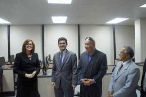 From left: Eastern Region Business Development Center Director Hilda Ivette Santiago, Puerto Rico Trade Executive Director Francisco Chevere, Fajardo Mayor Anibal Meléndez, and Ángel Iglesias, president of the Fajardo Retailers Association.