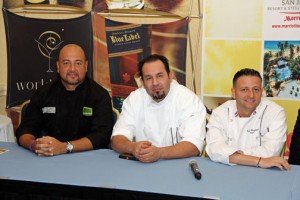 From left: Chef Mario Pagán (Laurel + Lemongrass), Chef Pedro Torres (En Boga GastroBar), and Chef David Chaymol (Bistro de París).