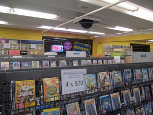 The entire inventory — movies, games and fixtures — are for sale. (Credit: Víctor Román)