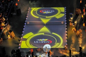 Lenny Kravitz performs during the Opening Night ceremonies of the 2013 U.S. Open.
