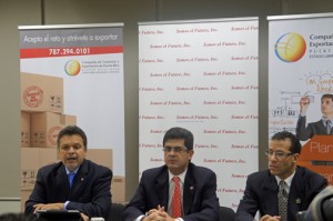 From left: New York State Rep. and Somos el Futuro Inc. President Félix W. Ortiz, Francisco Chévere, executive director of Puerto Rico Trade and Export, and Andrés Rivera, executive director of Somos el Futuro Inc., during a news conference Wednesday.