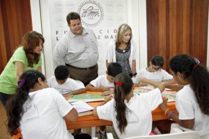 LMM Foundation and FirstBank executives meet with students during one of the workshops.