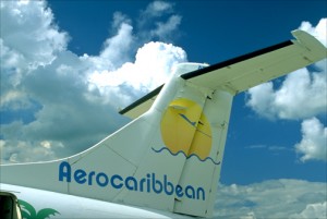 Aerocaribbean ATR-42 aircraft prepares for takeoff in Santiago de Cuba. (Credit: Larry Luxner)