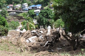 Mudslide devastates a village in St. Vincent following Dec. 24 torrential rains. (Credit: Larry Luxner)