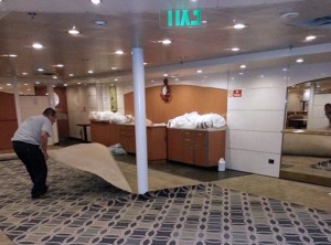 The improvements included exterior painting of the Caribbean Fantasy, conditioning of the common areas, including such as two clubs, a restaurant and installing new upholstery in the passenger seating area.