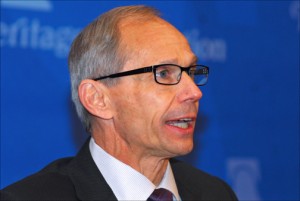 Charles Drevna, president of the American Fuel & Petrochemical Manufacturers, criticizes the Jones Act. (Credit: Larry Luxner)