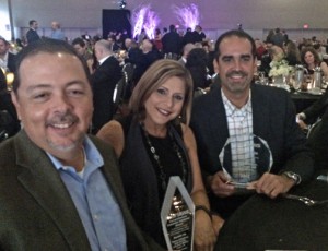 From left: José Corujo, Teresa Caballero and Juan Rivera during the awards ceremony.
