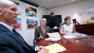 From left: Toyota executives Brett Beals, George Christoff, and Nancy Navales.