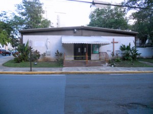 The new building will occupy the space currently taken up by the church, a modest but rundown one story structure, and its adjoining parish building.The new building will occupy the space currently taken up by the church, a modest but rundown one story structure, and its adjoining parish building.