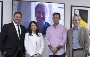 From left: Ángel Pérez, Frances Colón, Javier Soltero (on the wall), Francisco Uriarte, and Manuel Calderón.