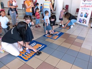 Kids throughout Puerto Rico received new sneakers.