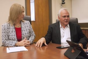 From left: Idalia Garía, site director of Avara's Arecibo plant, and James Scandura, COO.