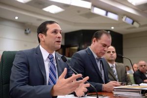 Puerto Rico Aqueduct and Sewer Authority Executive Director Alberto Lázaro during Sunday's House budget hearings.
