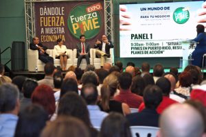 Small- and mid-sized business owners gathered Thursday to hear the results of a study on the sector from panelists (from left) Economists José Alameda and Wanda Marrero, Puerto Rico Trade and Export Executive Director Francisco Chévere and House Speaker Jaime Perelló.
