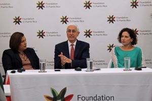 From left: Damaris Ocasio, director of operations Foundation for Puerto Rico; Foundation Chair Jon Borschow; and María Jaunarena, director of partnerships Foundation for Puerto Rico.