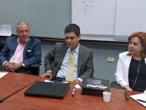 From left: PRADA Executives Charlie Vaillant, Pedro Benítez, and Yazmin Nadal.